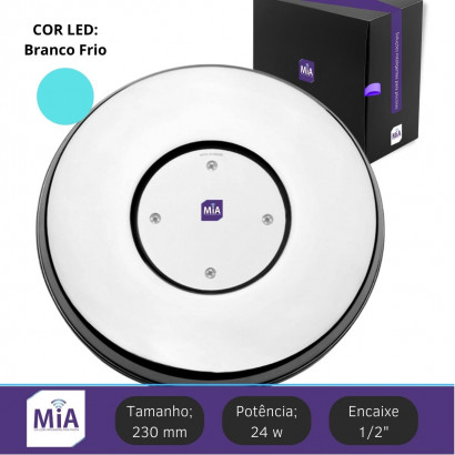 Led para piscina 24w Branco Frio 230mm Super MIA