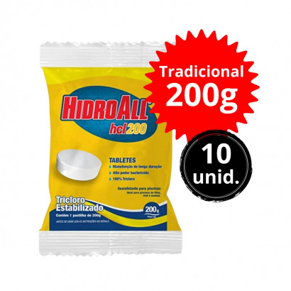 Kit 10 Unidades Pastilhas Cloro Tradicional Hidroall