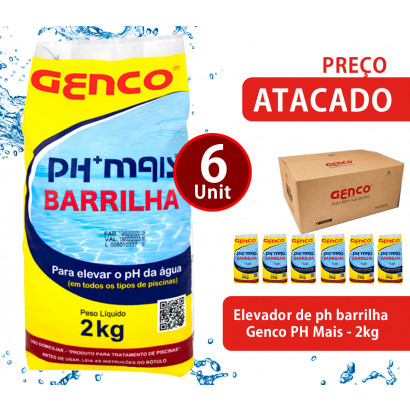 kit 6 unid. Elevador de ph barrilha Genco PH Mais - 2kg