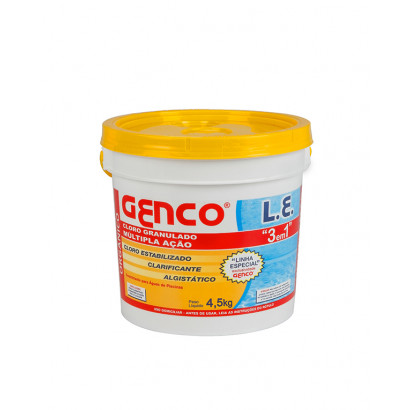 Cloro granulado L.E. 3 em 1 | 4,5 Kg - Genco