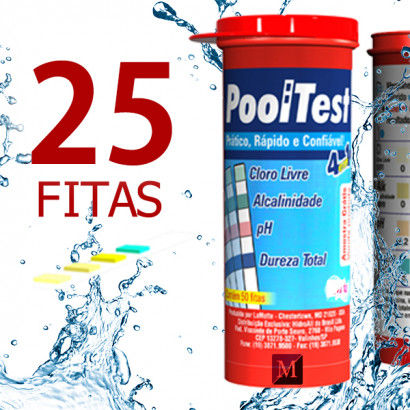 Fita teste Pool Test - Hidroall 25 UNIDADE