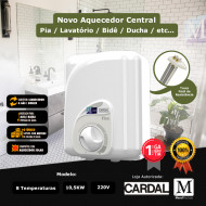 Aquecedor central para banheiro 8 Temperaturas 220v / 10500W Cardal