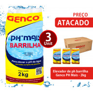 kit 3 unid. Elevador de ph barrilha Genco PH Mais - 2kg