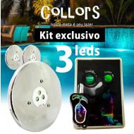 Kit Collors March 3 led colorido + 1 caixa de comando