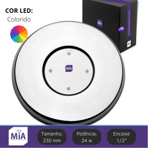 Led para piscina 24w RGB Inox 230mm Super MIA