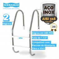 Escada Marinheiro Sodramar 2 Degraus em Inox