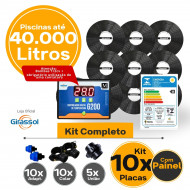 Kit aquecimento Solar piscinas até 48.000 Litros com CDT (12 PLACAS)