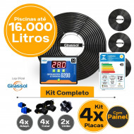 Kit aquecimento Solar piscinas até 48.000 Litros com CDT (12 PLACAS)