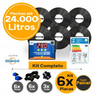 Kit aquecimento Solar piscinas até 48.000 Litros com CDT (12 PLACAS)