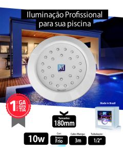 Led 10w Branco Frio ABS 180mm Marol 01