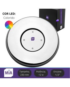 Led Para Piscina 12w RGB Inox 230mm Super MIA 