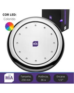 Led para piscina 36w RGB Inox 230mm Super MIA